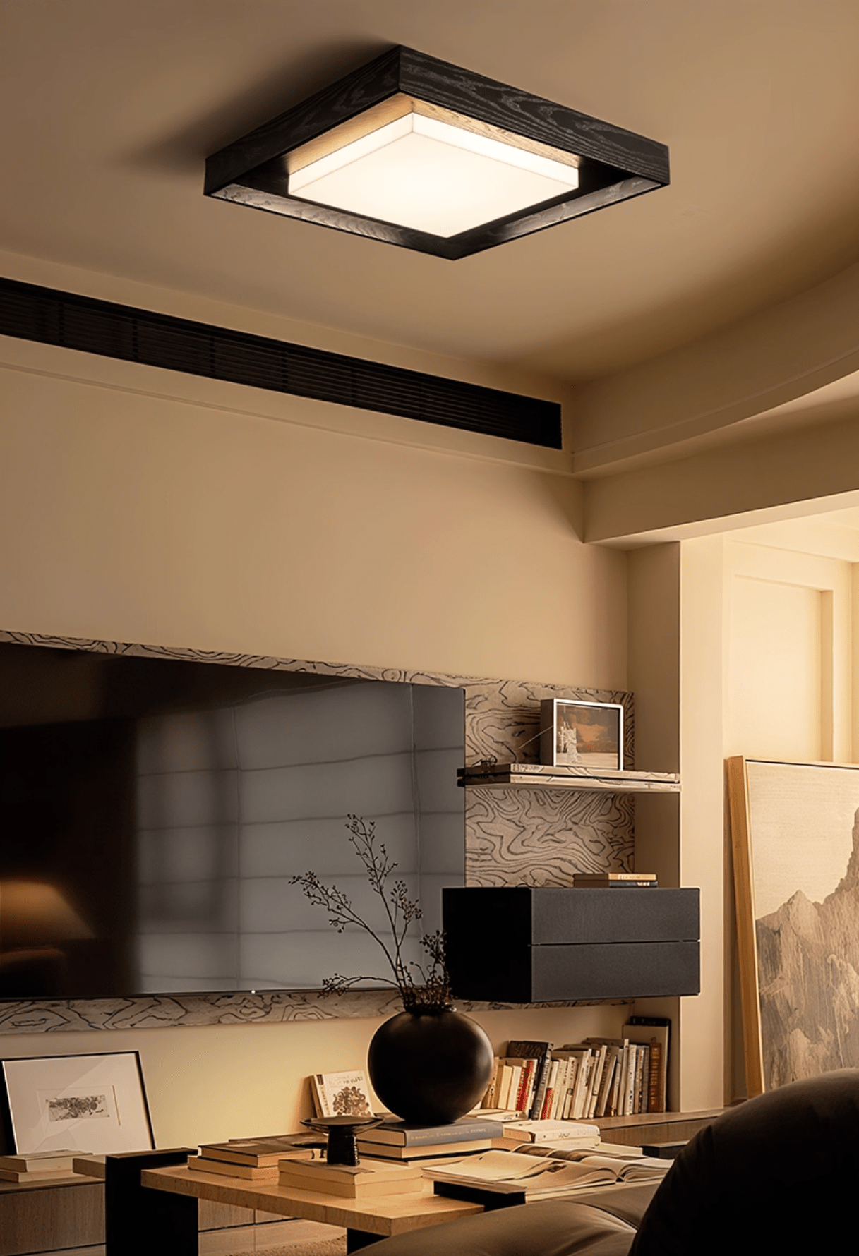 Kurin Wood Frame Ceiling Light