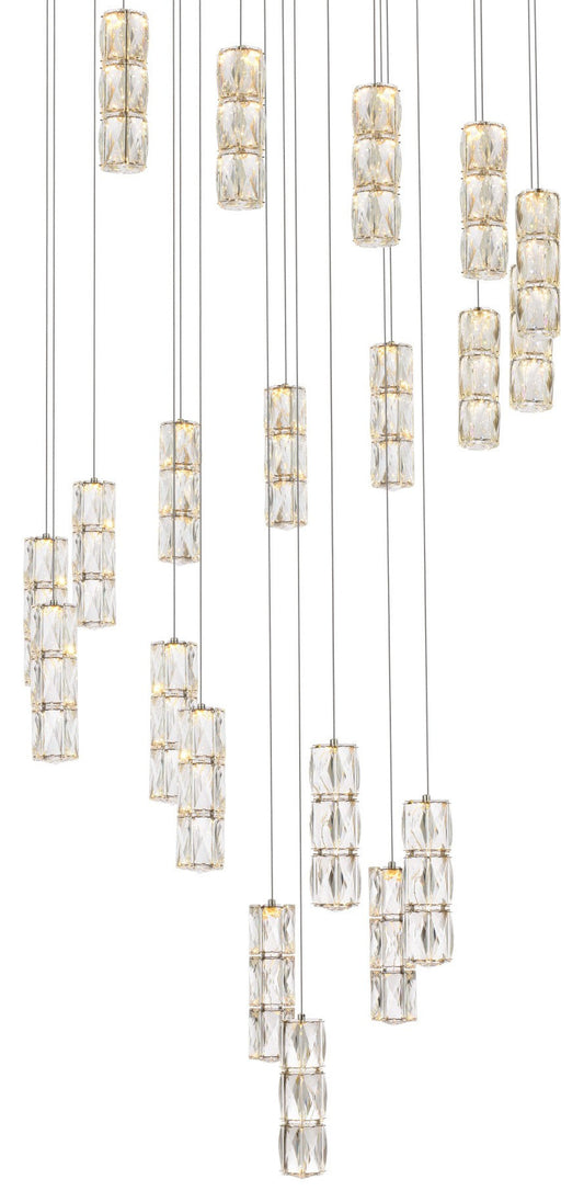 Elegant Lighting 3500D38 Polaris 20 Light 38"W LED Crystal - ChromeBy Elegant Furniture & Lighting