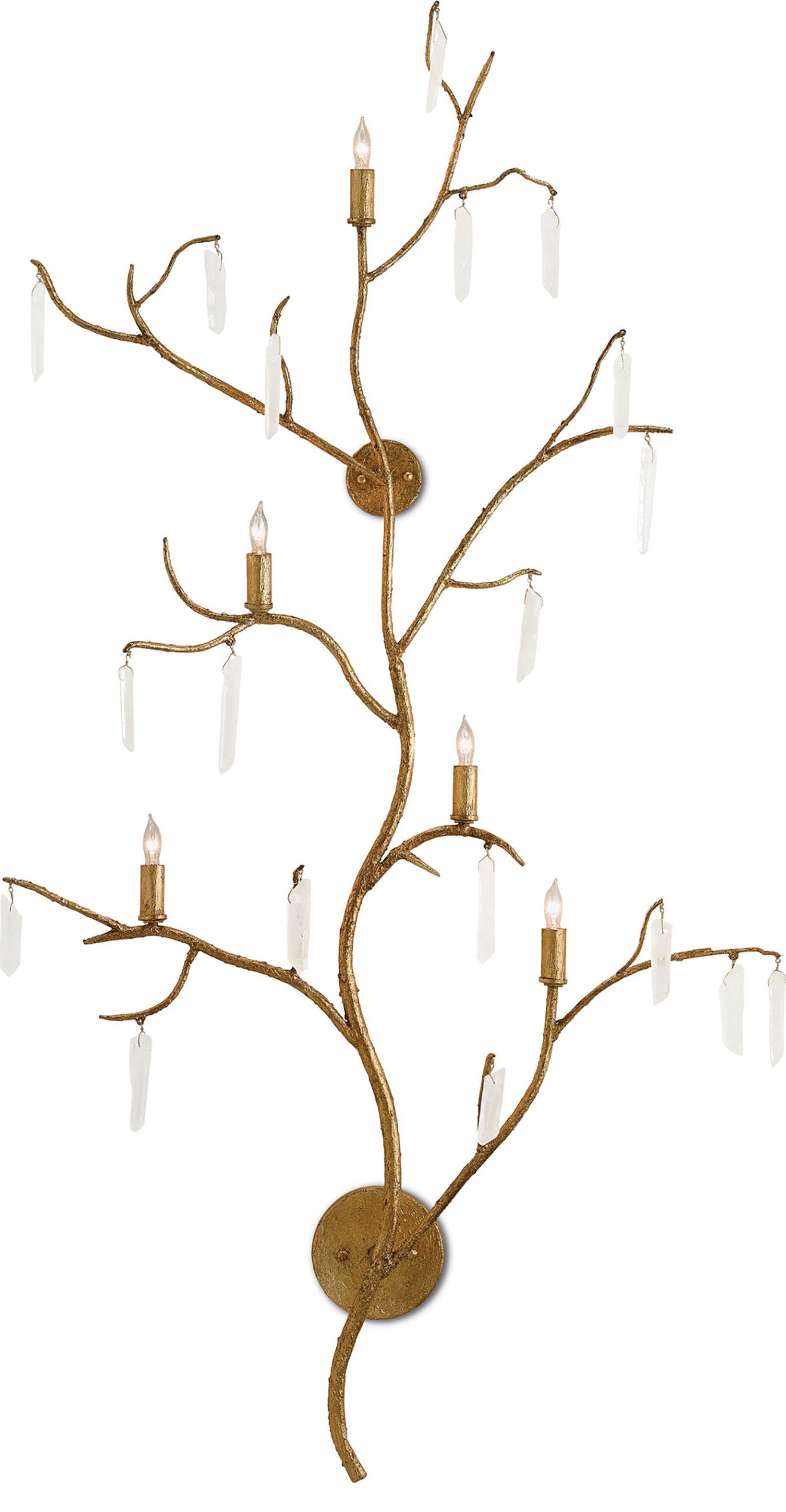 Forest Light Wall Sconce, Washed Lucerne Gold, NaturalBy Currey & Company