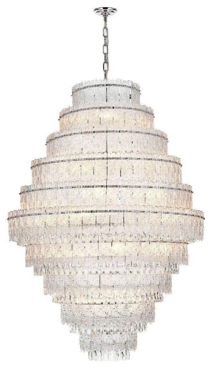 Emilia 33 Light Chandelier in Chrome And ClearBy Elegant Furniture & Lighting