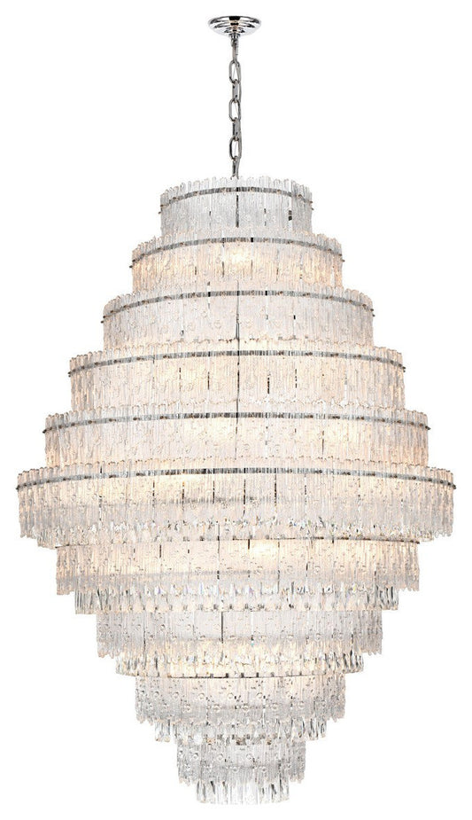 Emilia 33 Light Chandelier in Chrome And ClearBy Elegant Furniture & Lighting
