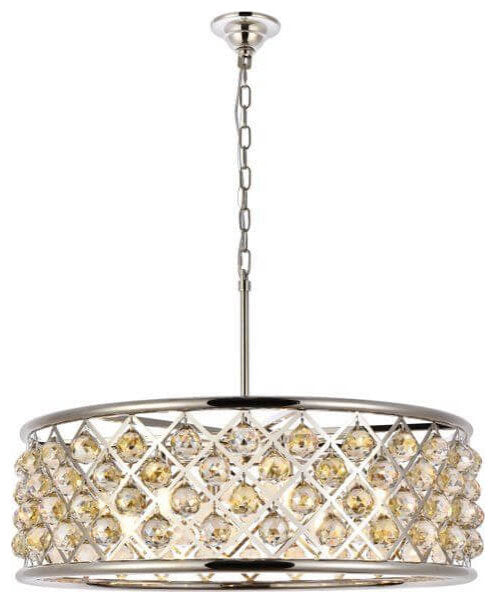 Elegant Lighting Madison 8 Light 32" Crystal Chandelier, Polished NickelBy Elegant Furniture & Lighting