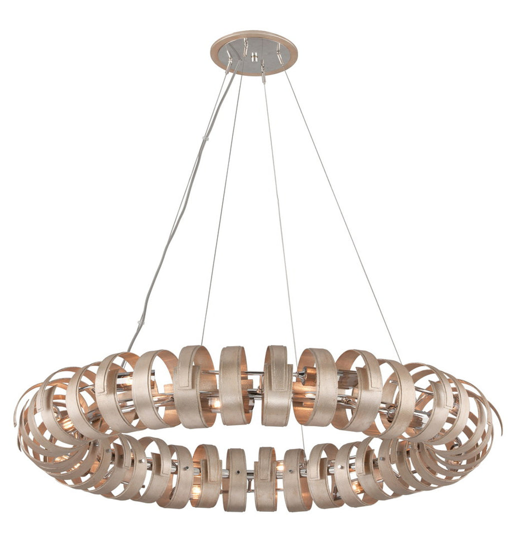 Trilliane Strands Pendant, 8-Light, Polished Stainless Steel, Clear Heritage Crystal, 45"W (TR4812N-401H 1811T0)