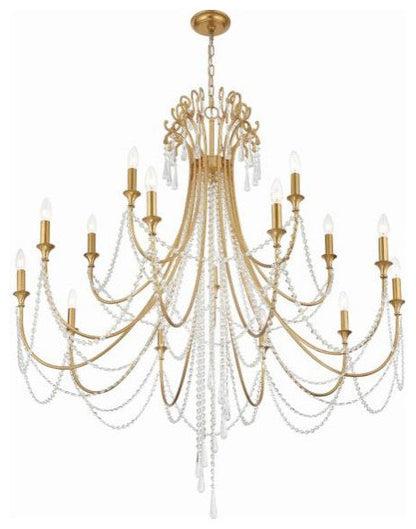Crystorama arc-1919-ga-cl-mwp-xb-5524-WB Arcadia  15-Light 2-Tier ChandelierBy Crystorama Lighting