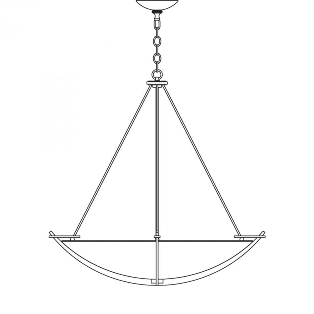 Compass Chandelier, 3-Light, Dark Smoke, Opal Glass, 34.2"W (194531-SKT-07-GG0170 X55N2)