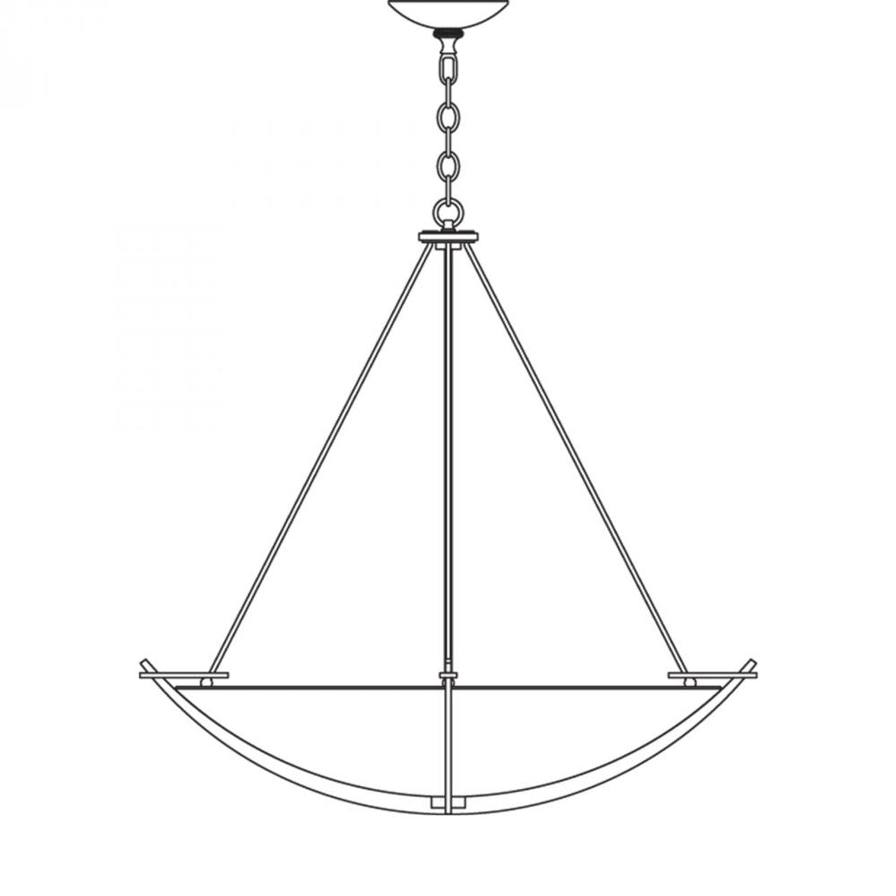 Compass Chandelier, 3-Light, Dark Smoke, Opal Glass, 34.2"W (194531-SKT-07-GG0170 X55N2)