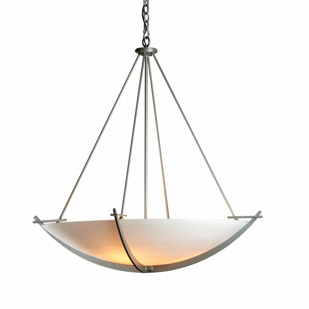 Compass Chandelier, 3-Light, Sterling, Opal Glass, 34.2"W (194531-SKT-85-GG0170 5DGT55)