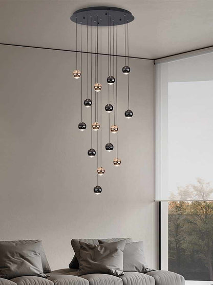 MIRODEMI? Laigueglia | Crystal LED Chandelier with Hanging Balls, Gold, 36 Lights, Warm Light, DimmableBy Miron Demid LLC