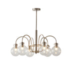 6-Light Glass Globe Shade Indoor Nickel Finish Chandelier