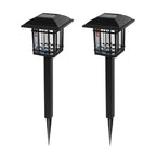 2PCS Vintage Square Waterproof LED Black Modern Solar Lawn Lights