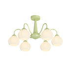 6 Round Flowers Bell Orchid Three Step Dimming Modern Chandelier Lamp