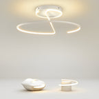 16 inch Sleek Wire-inspired Circular Modern LED Semi Flush Mount Ceiling Light