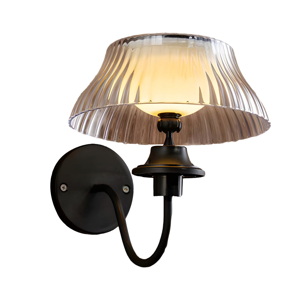 Black Metallic Arm Solar Outdoor Wall Light - Adjustable Acrylic Shade