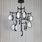 Contemporary Metal Chandelier 51"