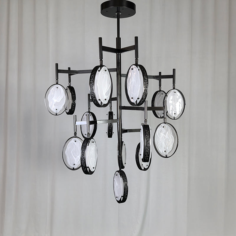 Contemporary Metal Chandelier 51"
