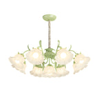 9 Heads Flowers Elegant Three Step Dimming French Style Chandelier