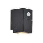 Adjustable Up and Down Light Motion Sensor Waterproof Black Wall Lamp