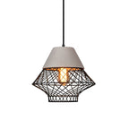 Cement Iron Cage Retro Industrial Pendant Light Kitchen Island Lighting