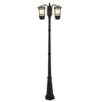 3 Lights Waterproof Black Modern Outdoor Post Lights Public Lighting