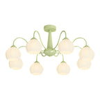 8 Round Flowers Bell Orchid Three Step Dimming Modern Ceiling Lights Fixture