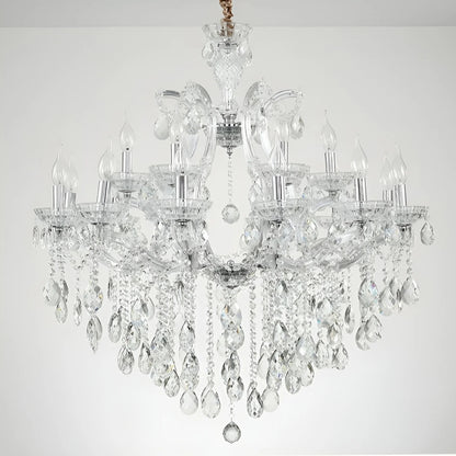 Zenevredo | European-Style Retro Crystal Candle Shape Chandelier, Amber, 15 HeadsBy Miron Demid LLC