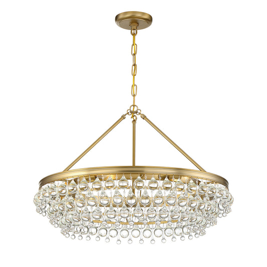 Calypso 6 Light Crystal Teardrop Vibrant Gold ChandelierBy Crystorama Lighting