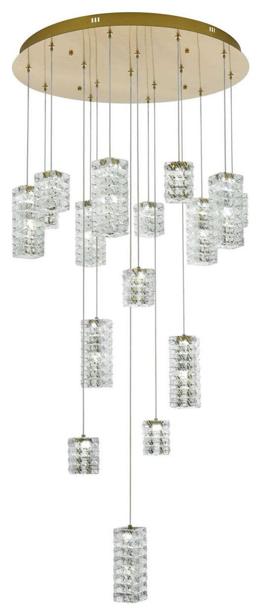 Aston 16 Light Pendant, Satin GoldBy Elegant Furniture & Lighting