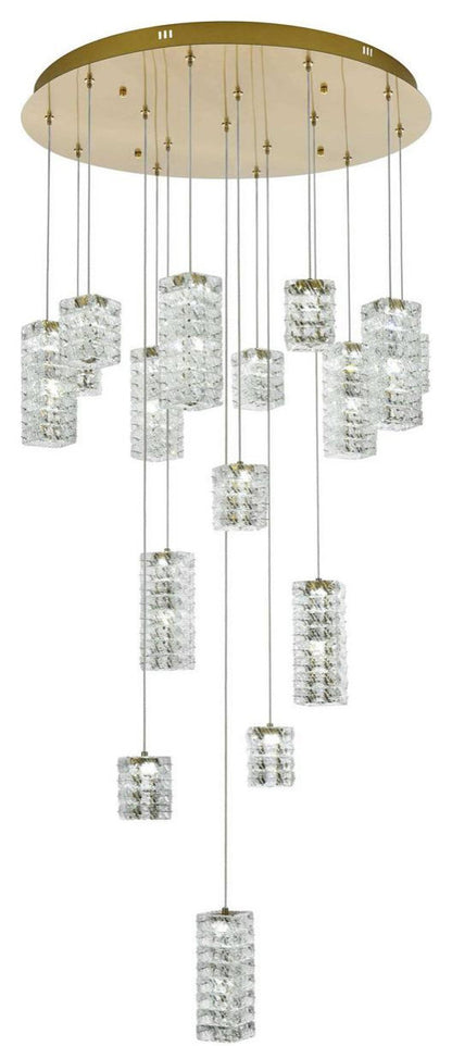Aston 16 Light Pendant, Satin GoldBy Elegant Furniture & Lighting