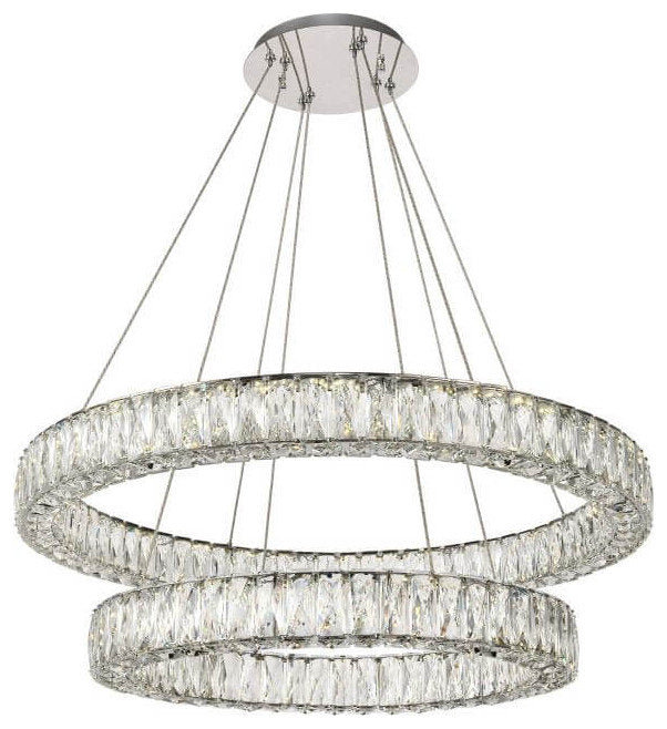 Elegant Lighting Monroe LED Chandelier, Chrome, 12.00By Elegant Furniture & Lighting