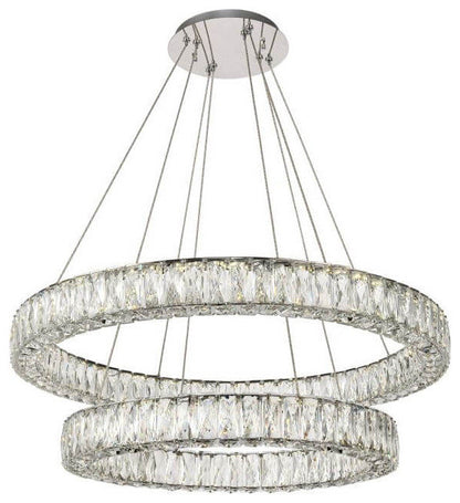 Elegant Lighting Monroe LED Chandelier, Chrome, 12.00By Elegant Furniture & Lighting