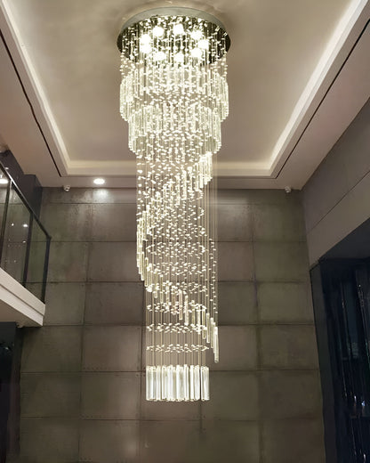 Levens | Exquisite Modern Flush Mount Crystal Chandelier, Dia31.5xh118.11" / Dia80xh300cm, Cool LightBy Miron Demid LLC