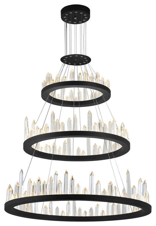 Juliette LED Chandelier With Black FinishBy CWI Lighting
