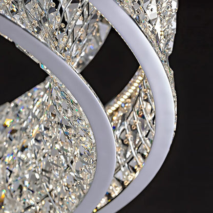 Albano Vercellese | Chic Chrome/Gold Creative Round Crystal Chandelier, Gold, 1 Ring Large - Dia39.4xh6.7" / Dia100xh17.7cm, Warm LightBy Miron Demid LLC