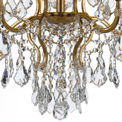 Filmore 6 Light Chandelier, Antique Gold, Clear Swarovski StrassBy Crystorama Lighting