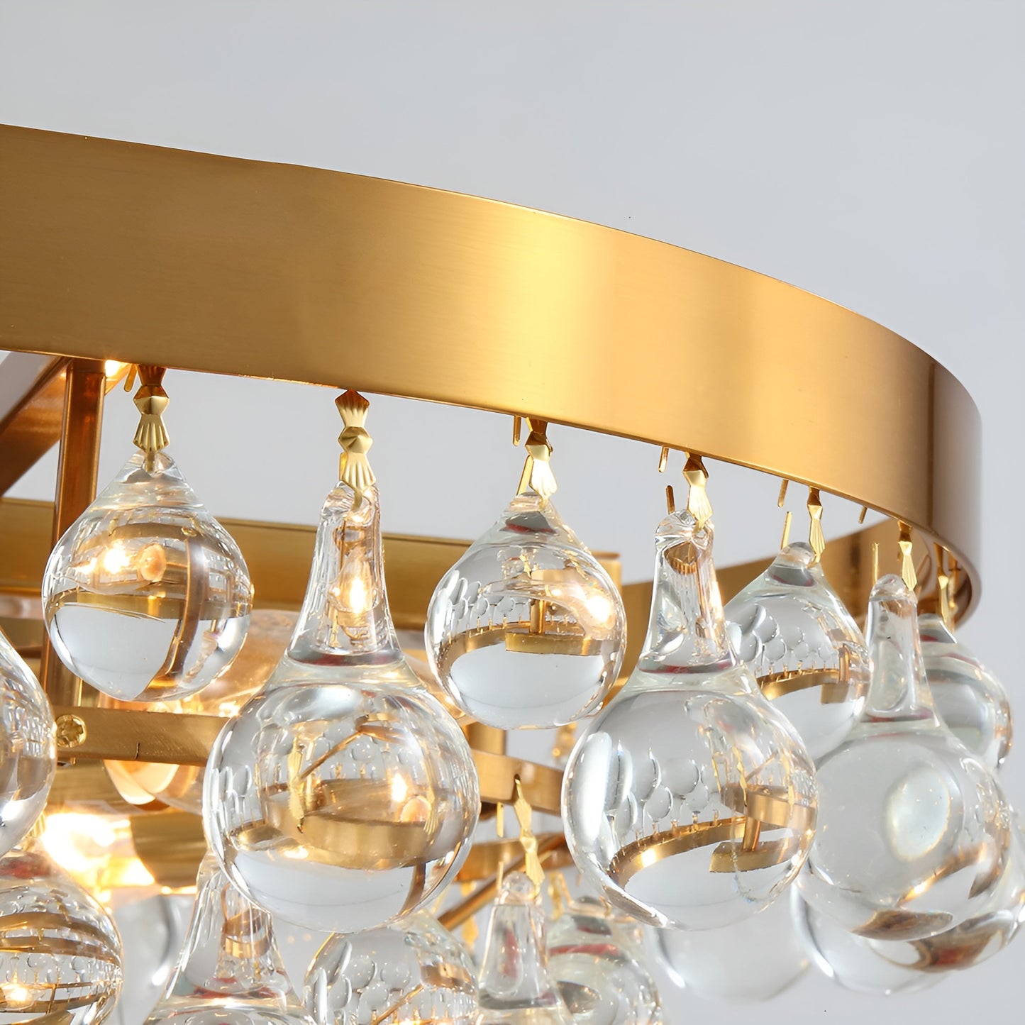 Houffalize | Gold/Black Crystal Round Chandelier for Living Room, Gold29.5"By Miron Demid LLC