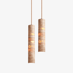 Cylindrical Travertine Pendant Light