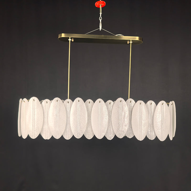 47 Inch Wide Modern Aged Brass Chandelier