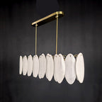 47 Inch Wide Modern Aged Brass Chandelier