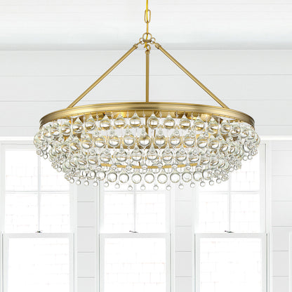 Calypso 6 Light Crystal Teardrop Vibrant Gold ChandelierBy Crystorama Lighting