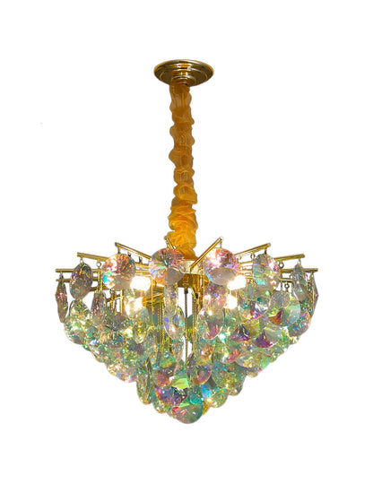 Bonifacio | Colorful Iridescent Crystal Chandelier, 31.5''By Miron Demid LLC