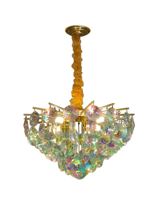 Bonifacio | Colorful Iridescent Crystal Chandelier, 31.5''By Miron Demid LLC