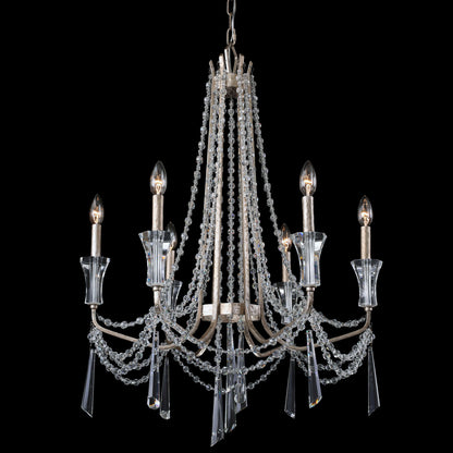 Varaluz 270C06 Barcelona 6 Light 27"W Crystal Chandelier - Transcend SilverBy Varaluz