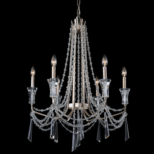 Varaluz 270C06 Barcelona 6 Light 27"W Crystal Chandelier - Transcend SilverBy Varaluz