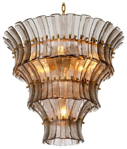 Glass Tiered Chandelier, Eichholtz Toscano, Smoke GlassBy OROA - Furniture