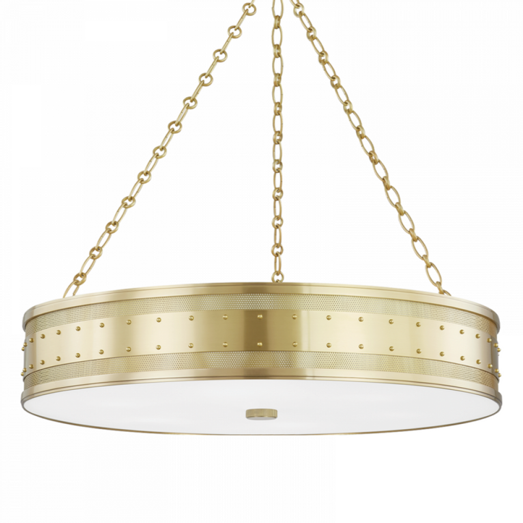 Plume Pendant, 1-Light, Standard Height, LED, Black Frame & Canopy, Soft Gold Plume, 14.7"W (135006-LED-STND-10-84 531P4F)