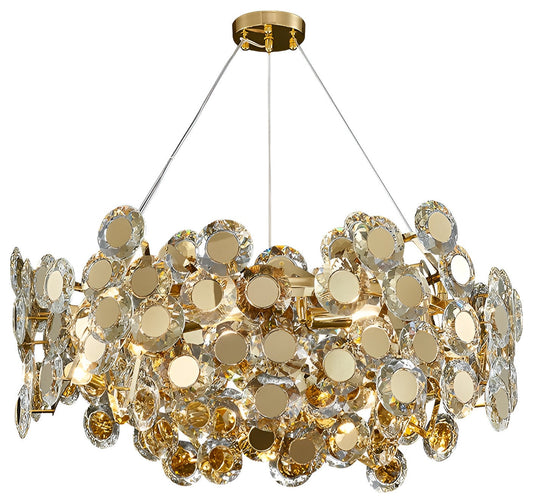 Alfano | Gold Creative Luxury Design Crystal LED Chandelier, Dia31.5"By Miron Demid LLC