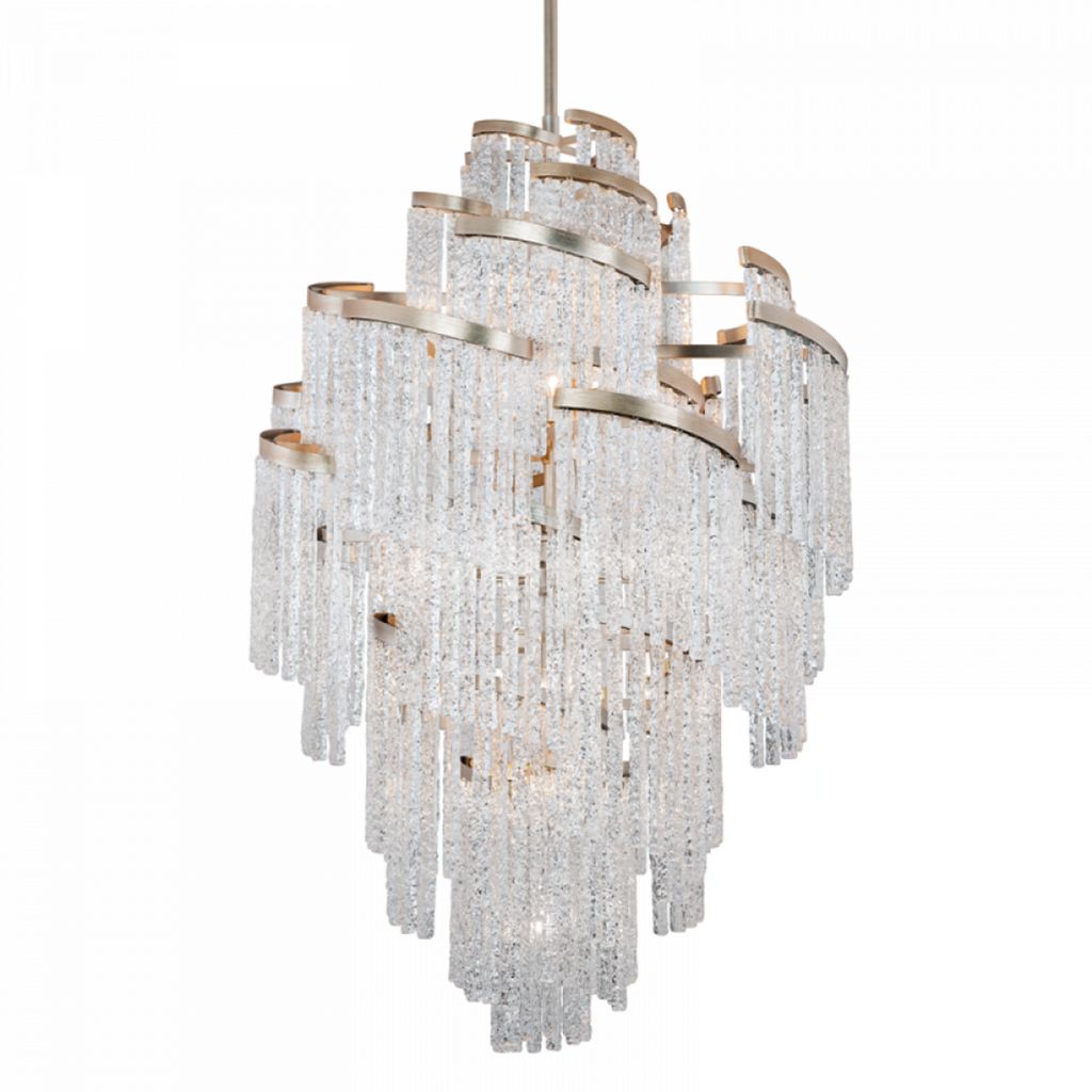 Stratos Chandelier, Integrated LED, Frosted/Satin Nickel , 30.6"W (700STR30FS-LED927 70E7HTW)