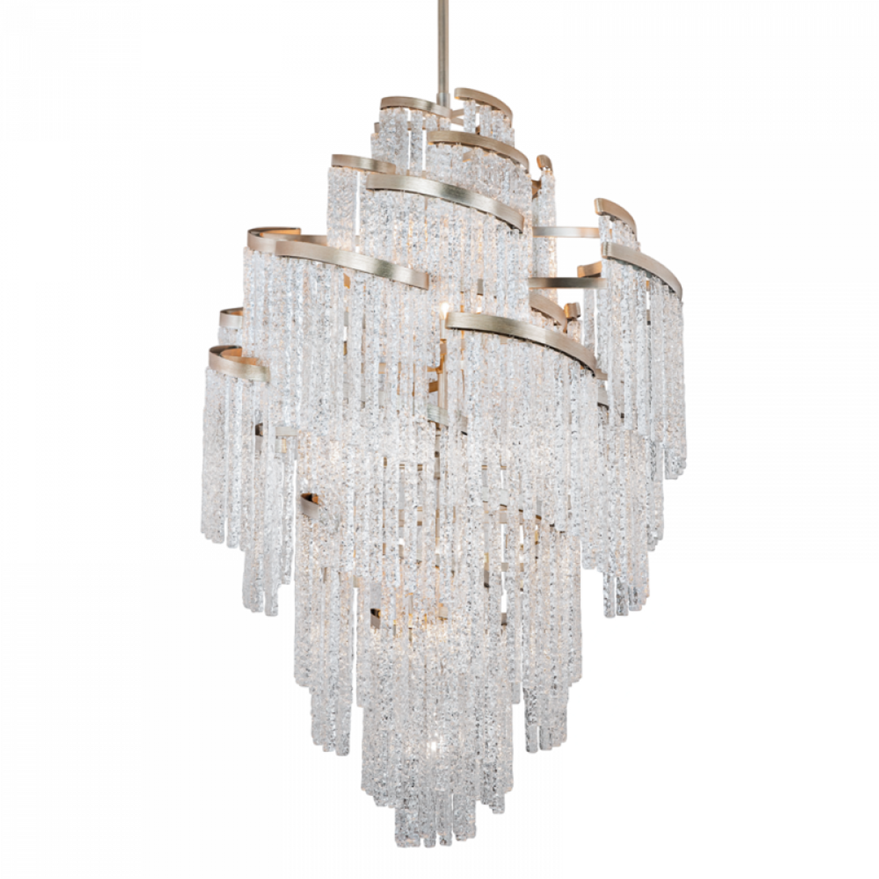 Stratos Chandelier, Integrated LED, Frosted/Satin Nickel , 30.6"W (700STR30FS-LED927 70E7HTW)