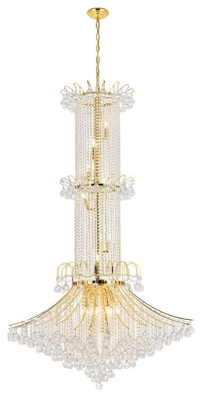 Elegant Lighting V8008G44/RC Toureg 20 Light 44"W Crystal - GoldBy Elegant Furniture & Lighting