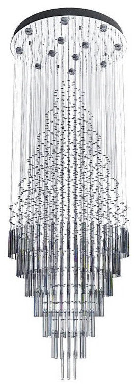 Sestri Ponente | Stylish Transparent Crystal Chandelier, Dia39.4×h86.6" / Dia100×h220cm, Cool LightBy Miron Demid LLC